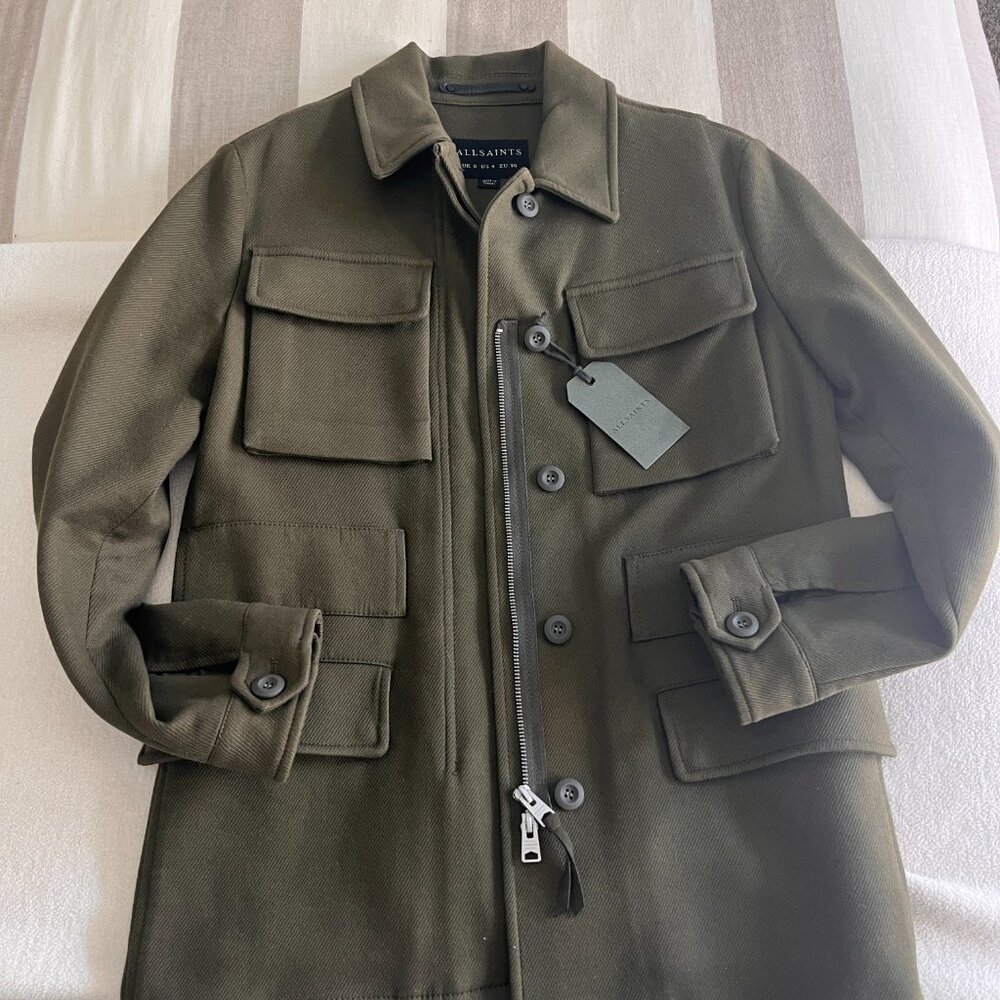 All Saints Kaia Utility Army Green Jacket - Size 4